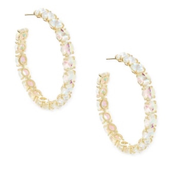 Kendra Scott Jewelry - New Kendra Scott Jolie clear diachronic hoop earrings gold
